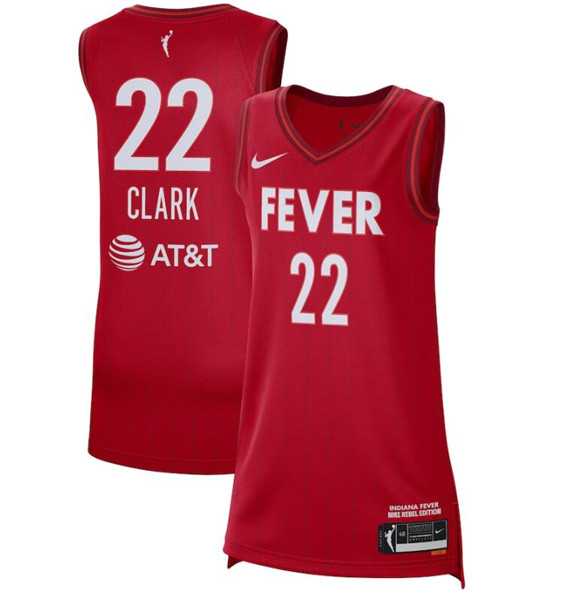 Women #22 Caitlin Clark Red 2024 WNBA Draft Rebel Edition Victory Stitched Jersey Dzhi